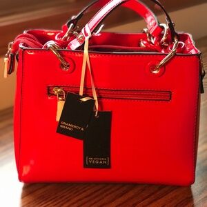 Red Vegan Leather Handbag